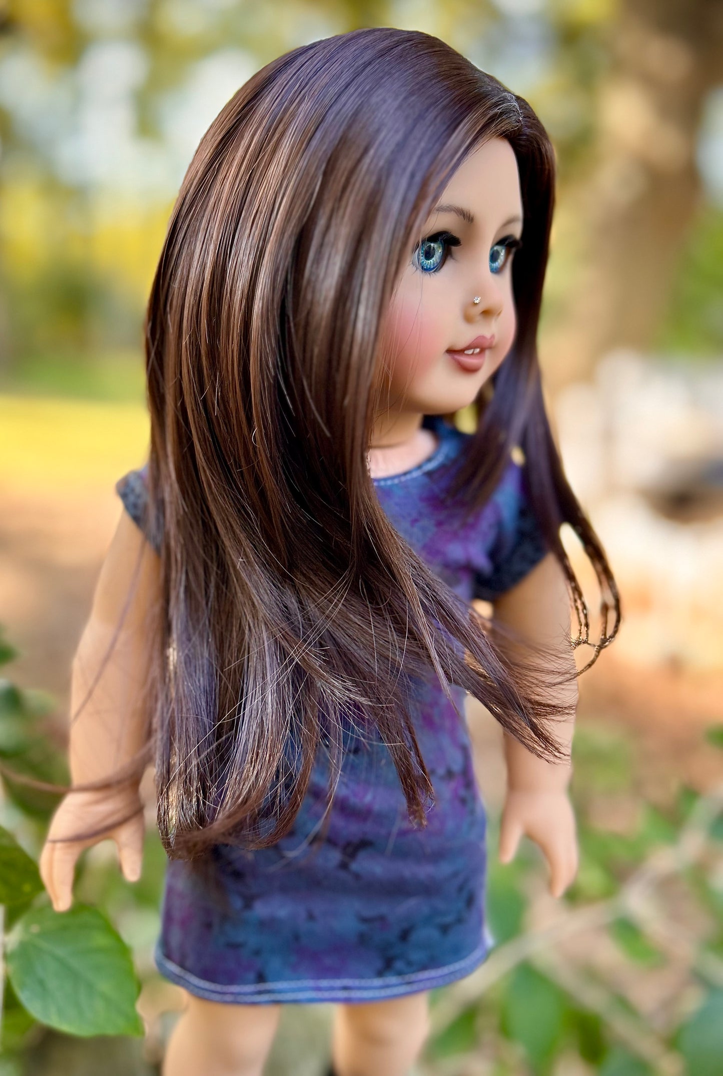 Black Tourmaline 10-11 Layered Wig for 18” Dolls