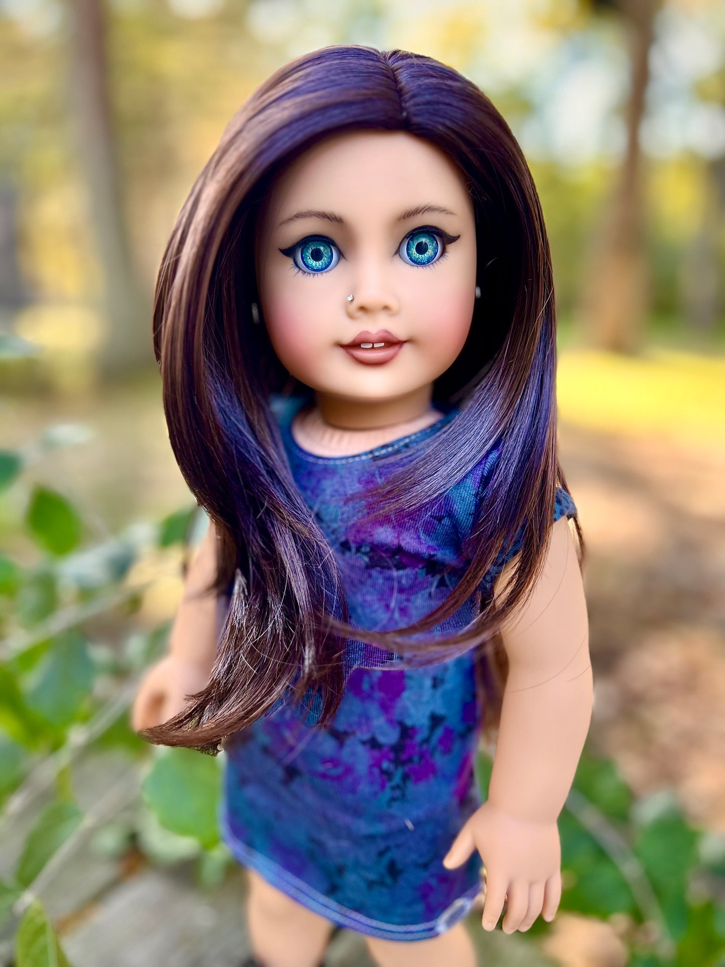 Black Tourmaline 10-11 Layered Wig for 18” Dolls