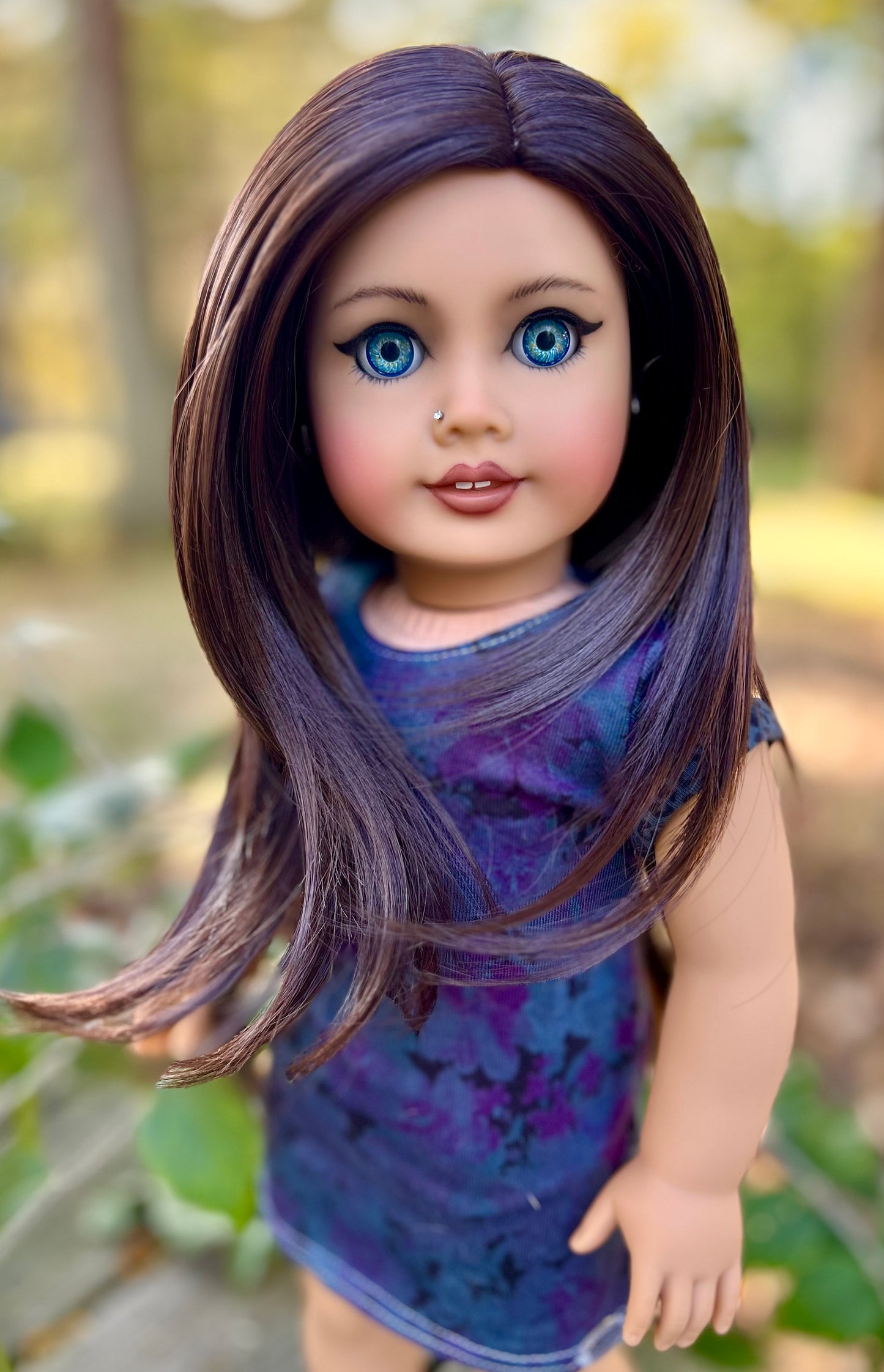 Black Tourmaline 10-11 Layered Wig for 18” Dolls