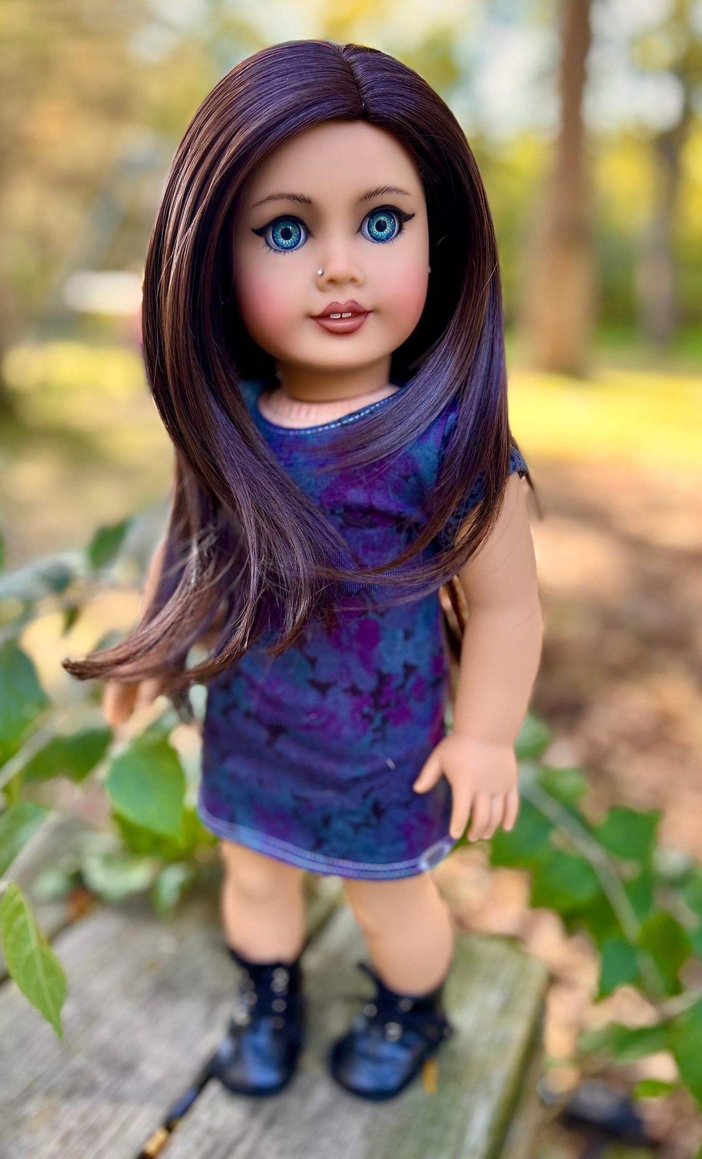 Black Tourmaline 10-11 Layered Wig for 18” Dolls