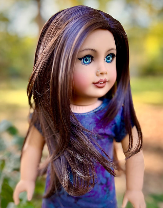 Black Tourmaline 10-11 Layered Wig for 18” Dolls