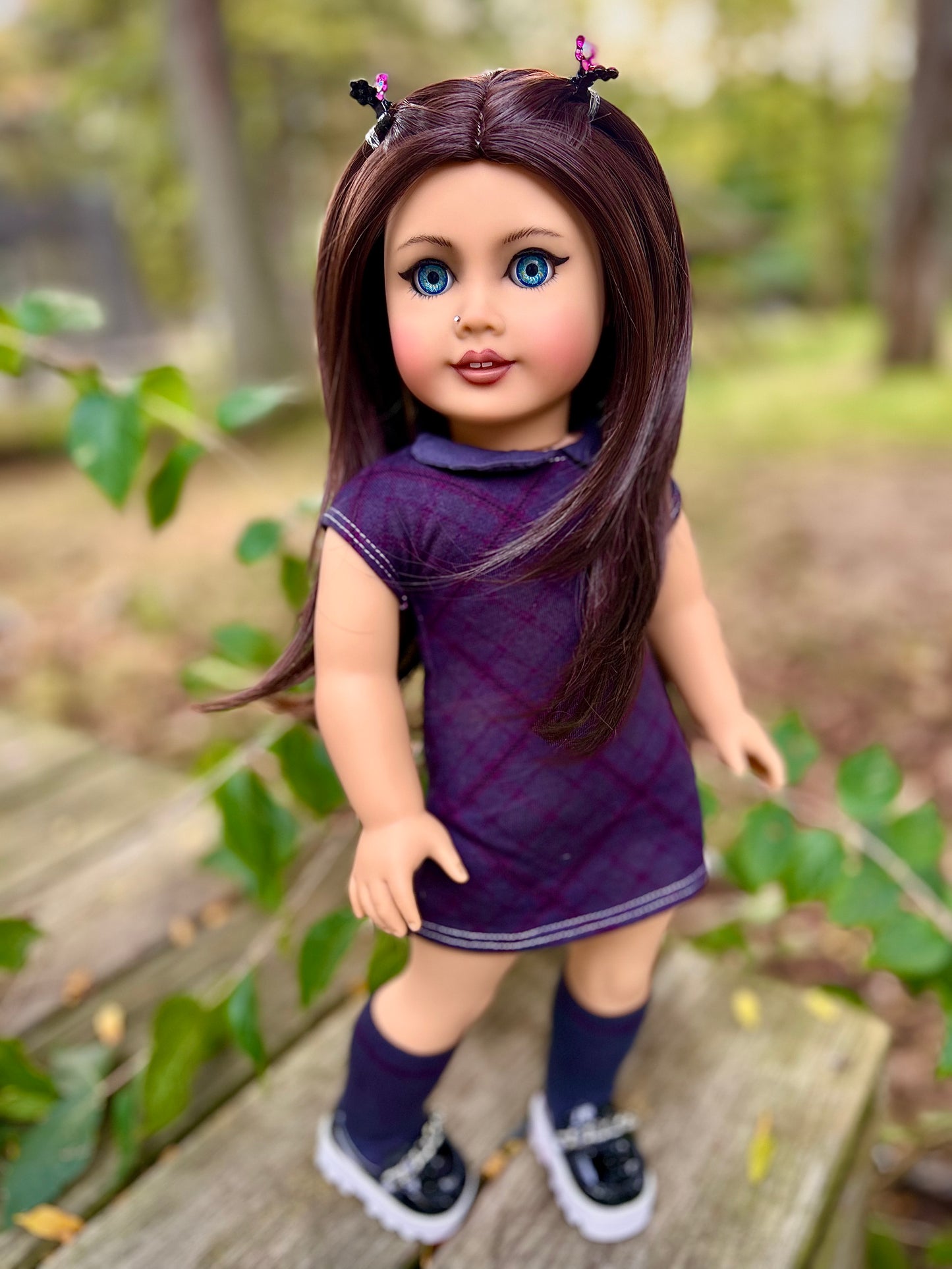 Black Tourmaline 10-11 Layered Wig for 18” Dolls
