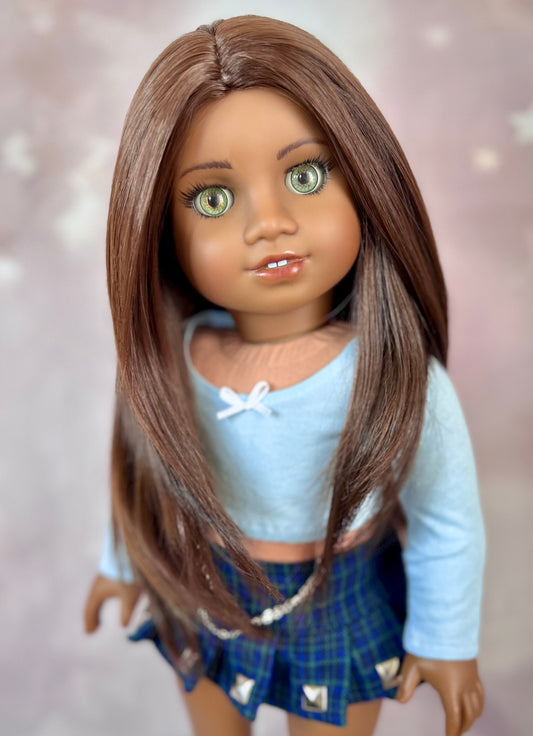 Vintage Brown 10-11 Layered Wig for 18” Dolls
